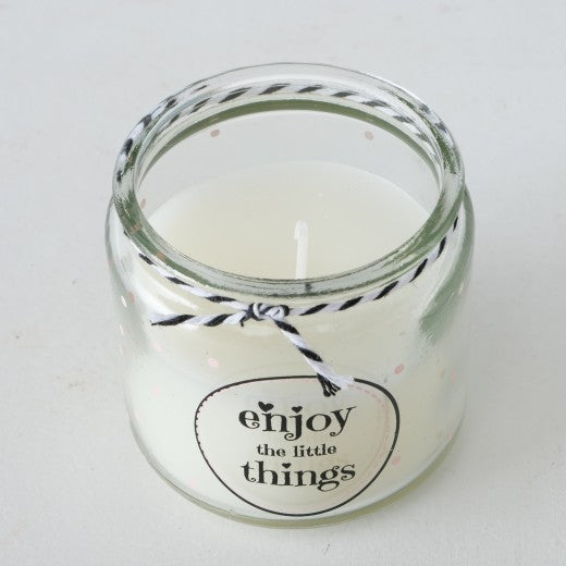 Bougie décorative Enjoy Blanche, Modèles Assortis, Ø7xH7 cm