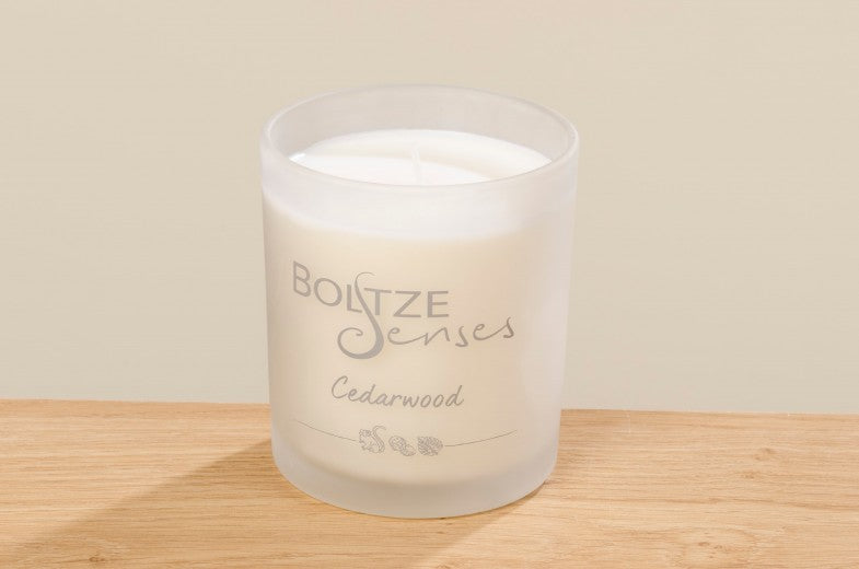 Bougie parfumée en verre Cèdre Blanc, Ø8,5xH13 cm