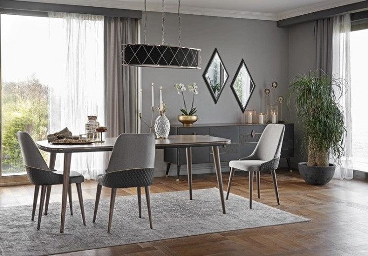 Lustre diamant noir / or, L95xl29xH155 cm