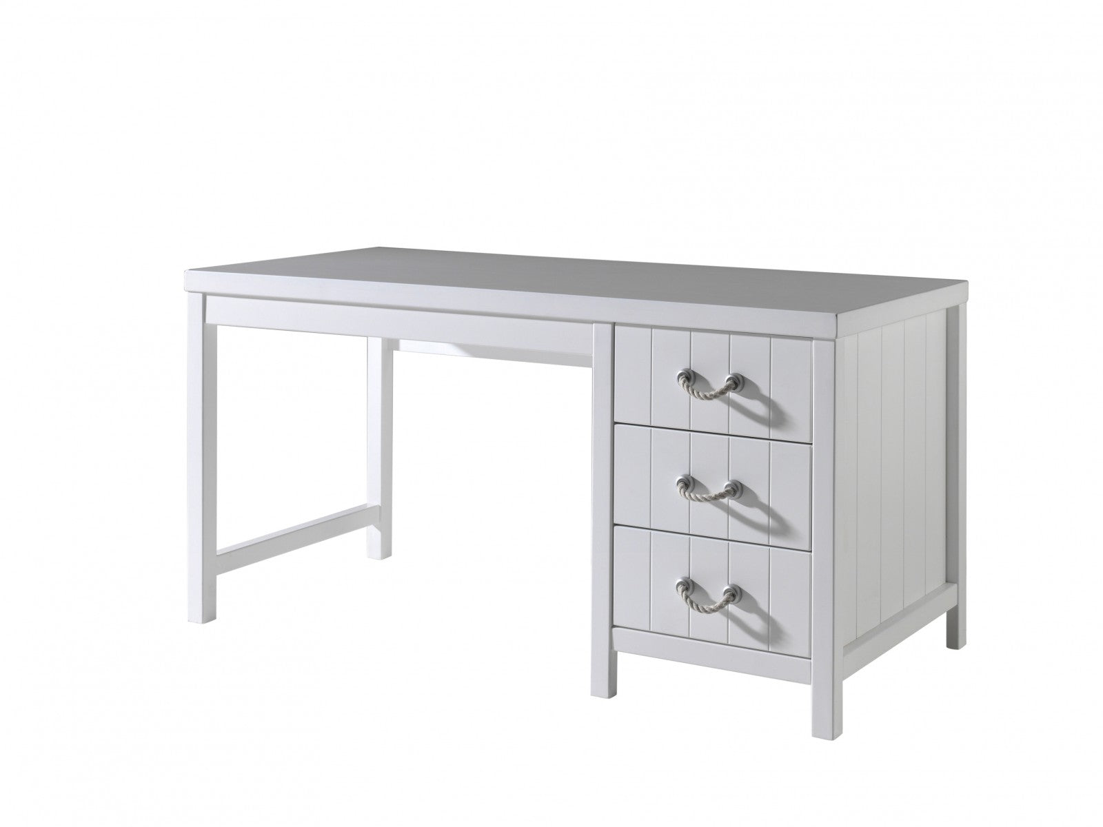 Table de bureau en bois en pin et mdf avec 3 tiroirs, pour les enfants Lewis White, L150xl70xh76 cm