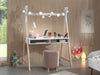 Table de bureau en bois épingle et mdf, pour enfants types kiddy blancs / naturels, l116xl74.8xh159.6 cm