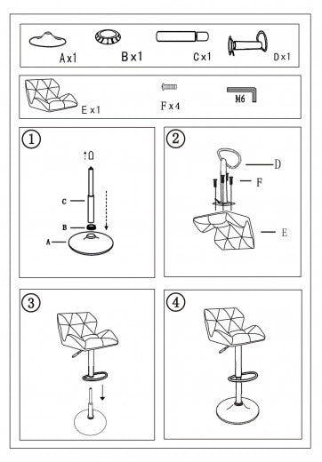Tabouret de bar rembourré avec tissu et pied en métal, C-122 Velvet, Gris / Noir, l51xA36xH86-108 cm