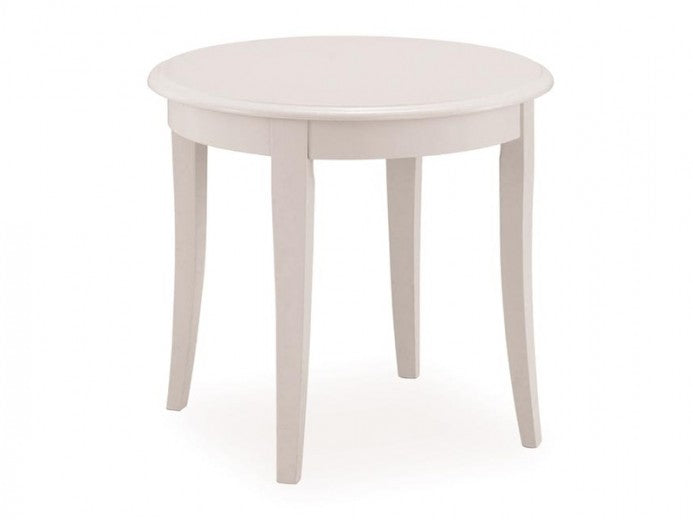 Table basse en MDF et placage California D, Blanc, Ø60xH55 cm