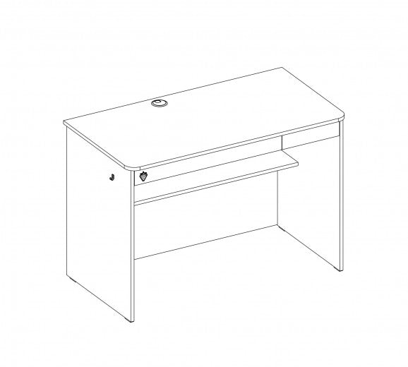 Table de bureau en bois avec 2 tiroirs pour les jeunes Blanc Small, L113xl59xH75 cm