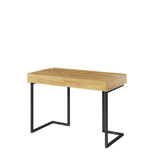 Table de bureau en bois, avec 2 tiroirs, pour enfants et jeunes, Teen Flex TF615 Small, Naturel / Noir, L110x61xH76 cm