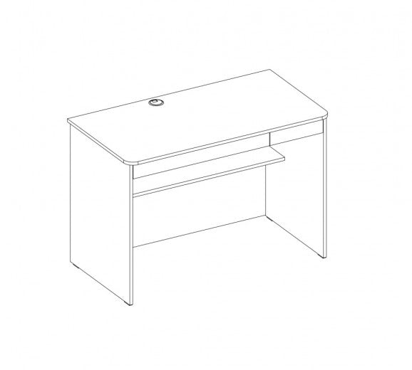 Table de bureau en palette pour les jeunes Blacky Noir / Nature, L110xl58xH75 cm