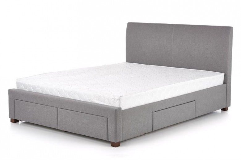 Lit recouvert de tissu Gris Modena