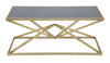 Table basse en métal et verre Pyramid Large Or / Noir, L110xl60xH45 cm