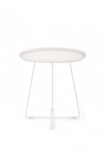 Table basse en métal blanc Tina, L50xl42xH51 cm