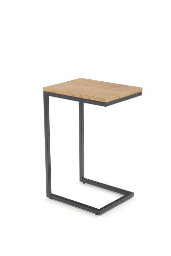 Table basse en MDF et métal Nice Chêne Doré / Noir, L40xl30xH60 cm