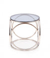 Table basse en verre et métal Venus S Chrome, Ø50xH55 cm