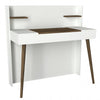 Table de maquillage palette avec miroir, Retro Walnut / Blanc, L116xl52xH120 cm