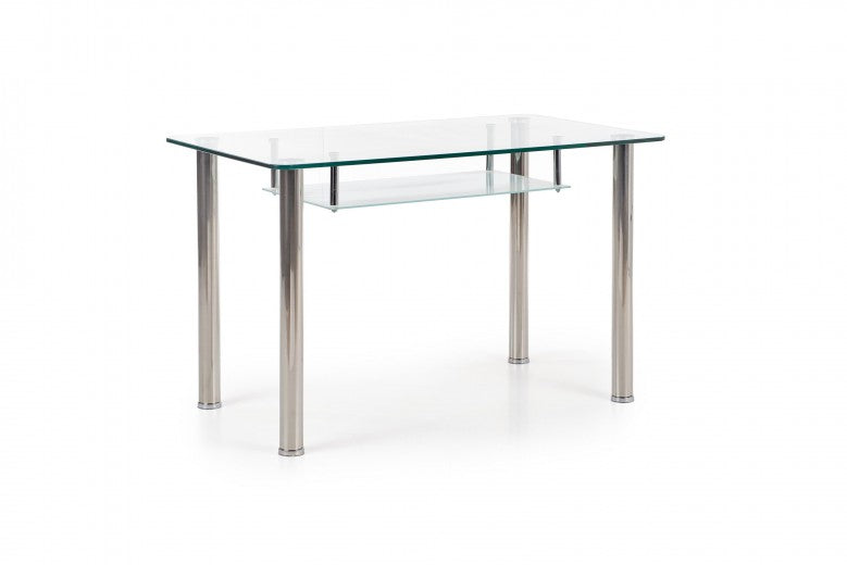 Table en verre et métal Milky crystal, L150xl90xH77 cm