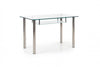 Table en verre et métal Milky crystal, L150xl90xH77 cm