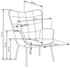 Fauteuil fixe tapissé de tissu, avec pieds en métal Castle 2 Rose clair / Or, l71xA79xH97 cm