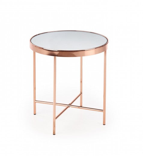 Table basse Mira Cupru en verre et métal, Ø42xH46 cm