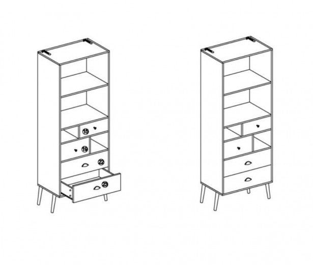 Palette en métal et métal, avec 4 tiroirs Mezo REG-1 Multicolor, l60xA29xH180 cm