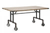 Table en MDF et métal Manhattan Naturel / Noir, L160xl91,5xH76 cm