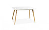 Table en MDF et bois Milan Blanc / Chêne, L140xl80xH75 cm