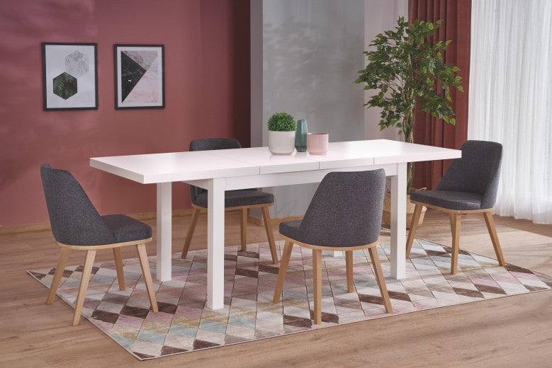 Table extensible en aggloméré et MDF Tiago 2 Blanc, L140-220xl80xH76 cm