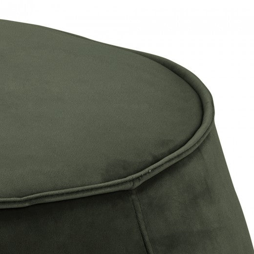 Tabouret rembourré en tissu Mie Velvet Vert Foncé, Ø60xH34 cm