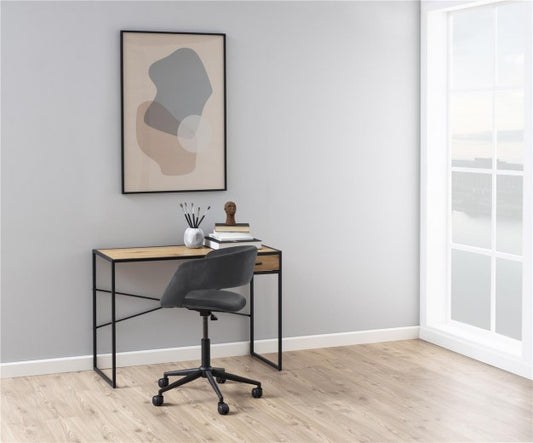Chaise de bureau ergonomique, tapissée de Grace Velvet Dark Gris, l56xA54xH87 cm