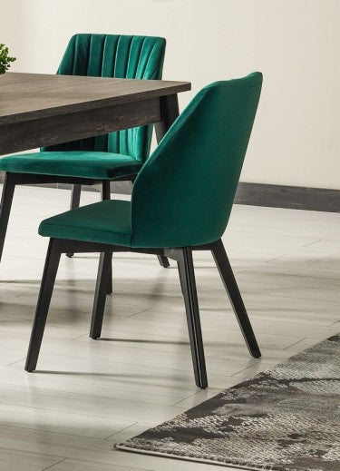 Ensemble de meubles de salle à manger en pâle et métal, 9 pièces Wella Gris / Noir