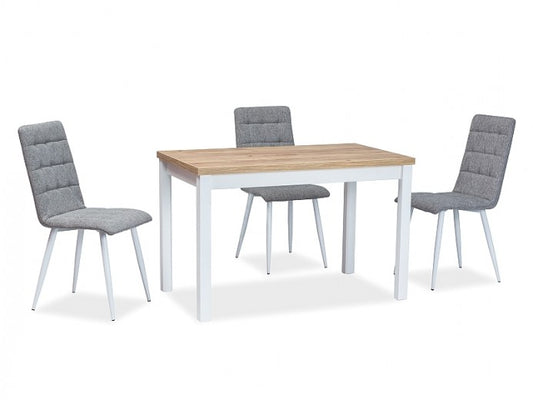 Table en aggloméré et MDF, Adam Oak Doré / Blanc, L100xl60xH75 cm