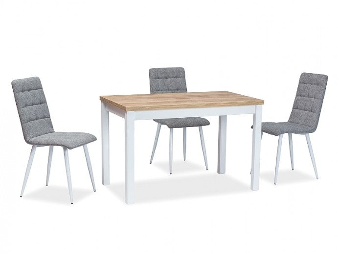 Table en aggloméré et MDF, Chêne Adam / Blanc, L120xl68xH75 cm