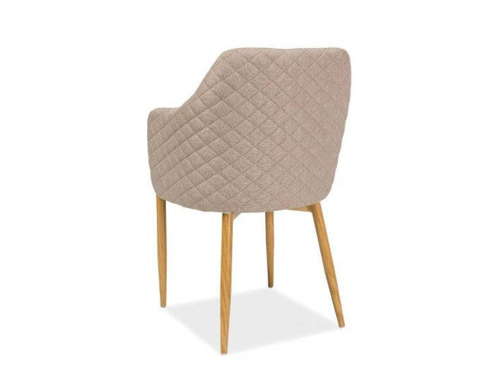 Chaise rembourrée en métal Astor Beige