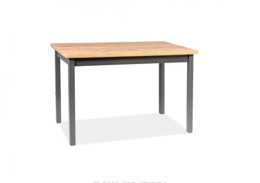 Table en aggloméré et MDF, Adam Large Chêne Lancelot / Anthracite, L120xl68xH75 cm