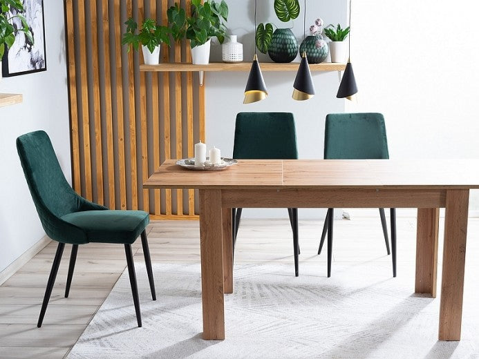 Table extensible en aggloméré, Avis II Chêne Sonoma, L120-155xl68xH75 cm