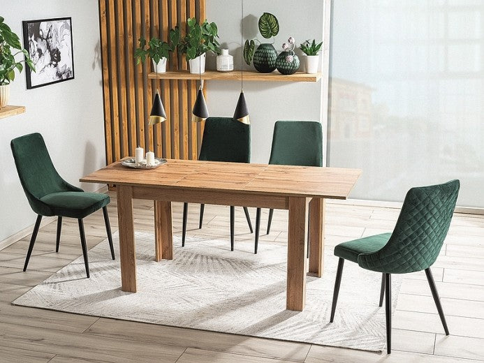 Table extensible en aggloméré, Avis II Wotan Oak, L120-155xl68xH75 cm