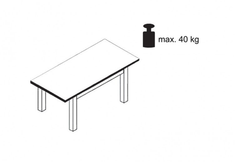Table en aggloméré et MDF, Adam Medium Blanc, L100xl60xH75 cm