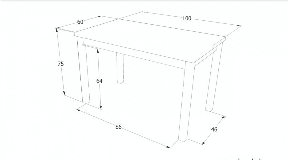 Table en aggloméré et MDF, Chêne Adam / Blanc, L100xl60xH75 cm