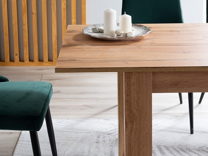 Table extensible en aggloméré, Avis II Wotan Oak, L120-155xl68xH75 cm