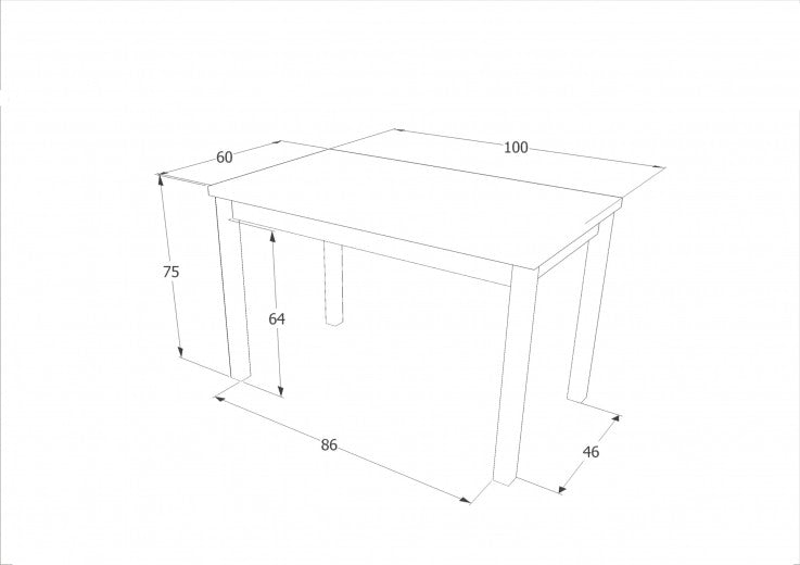 Table en aggloméré et MDF, Adam Oak Doré / Blanc, L100xl60xH75 cm