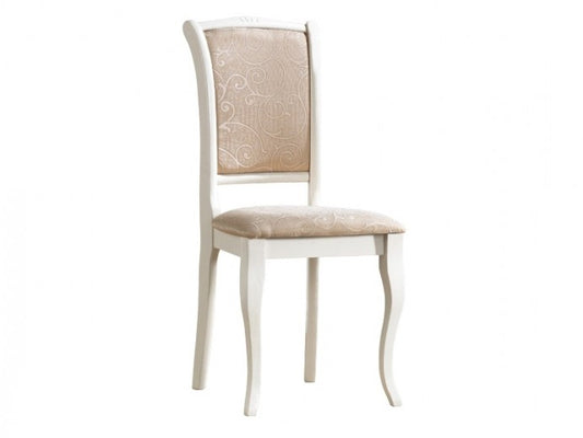 Chaise rembourrée en bois avec tissu OP-SC2 Crème, l45xA42xH96 cm