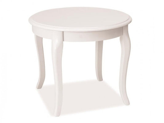Table basse en MDF et placage Royal D, Blanc, Ø60xH50 cm