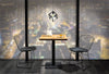 Table en métal et placage, Puro, Noir / Chêne, L70xl70xh76 cm
