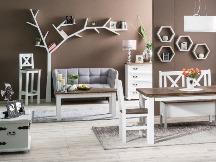 Boîte de rangement Poprad en bois de pin blanc, l100xA49xH51 cm