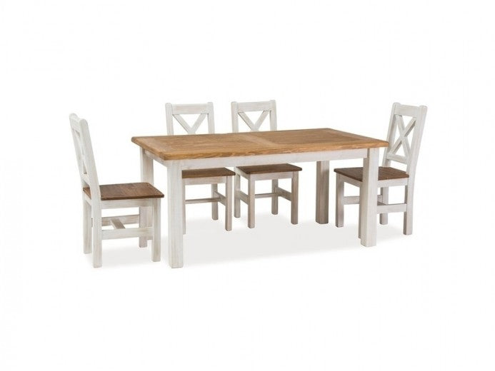 Chaise en pin Poprad Blanc / Naturel, l45xA46xH96 cm