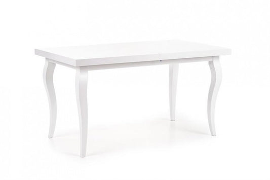 Table extensible en bois de hêtre et MDF Mozart Blanc, L140-180xl80xh75 cm