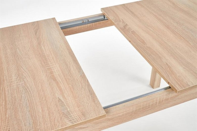 Table extensible en aggloméré et MDF Chêne Maurycy Sonoma, L118-158xl75xH76 cm