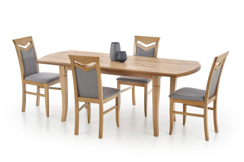 Table extensible en MDF et bois de hêtre Chêne Fryderyk, L160-240xl90xH74 cm