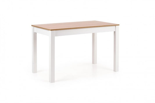 Table en bois aggloméré et MDF Chêne Sonoma / Blanc Ksawery, L120xl68xH76 cm