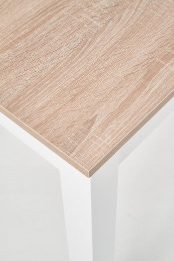 Table en bois aggloméré et MDF Chêne Sonoma / Blanc Ksawery, L120xl68xH76 cm