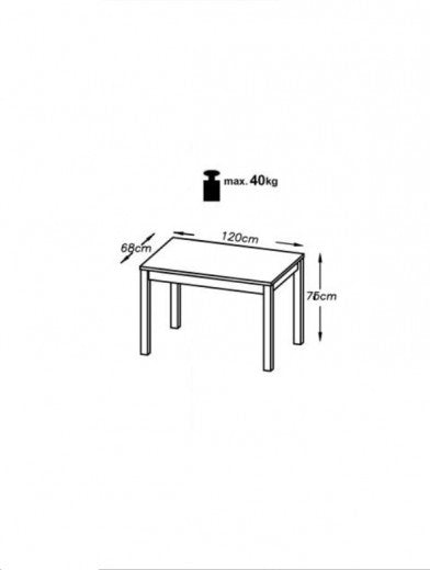 Table en bois aggloméré et MDF Chêne Sonoma / Blanc Ksawery, L120xl68xH76 cm