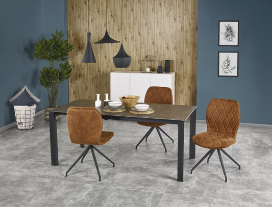 Table Horizon métal et céramique, L120-180xl85xh76 cm