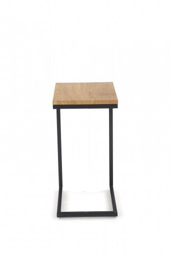 Table basse en MDF et métal Nice Chêne Doré / Noir, L40xl30xH60 cm